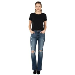 AE American Eagle‎ Kickboot Jeans 14 Distressed Bootcut Mid-Rise 34x31
CC